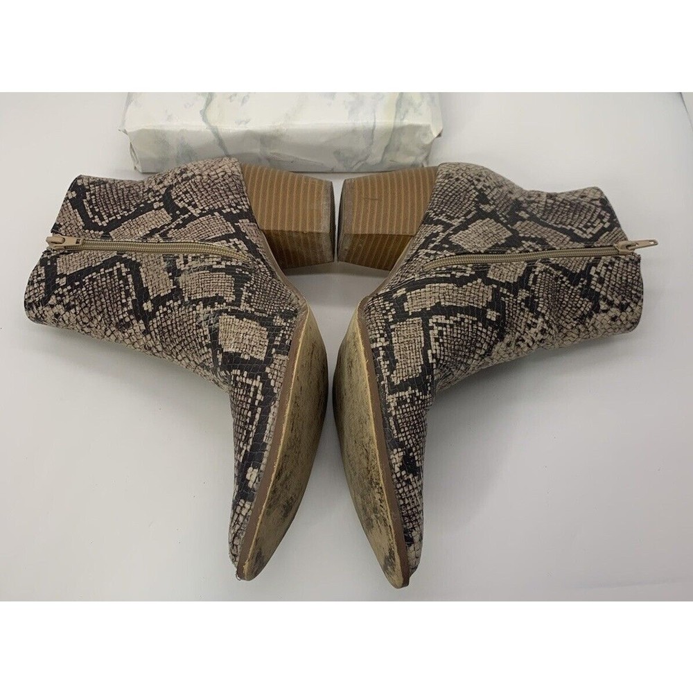 LULUS X Matisse Snakeskin Print Vegan Leather Western Ankle Cowgirl Boots 9M - Picture 4 of 10